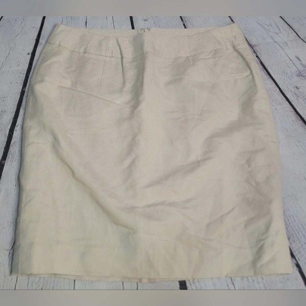 Calvin Klein Linen Blend Beige Knee Length Pencil Skirt size 10